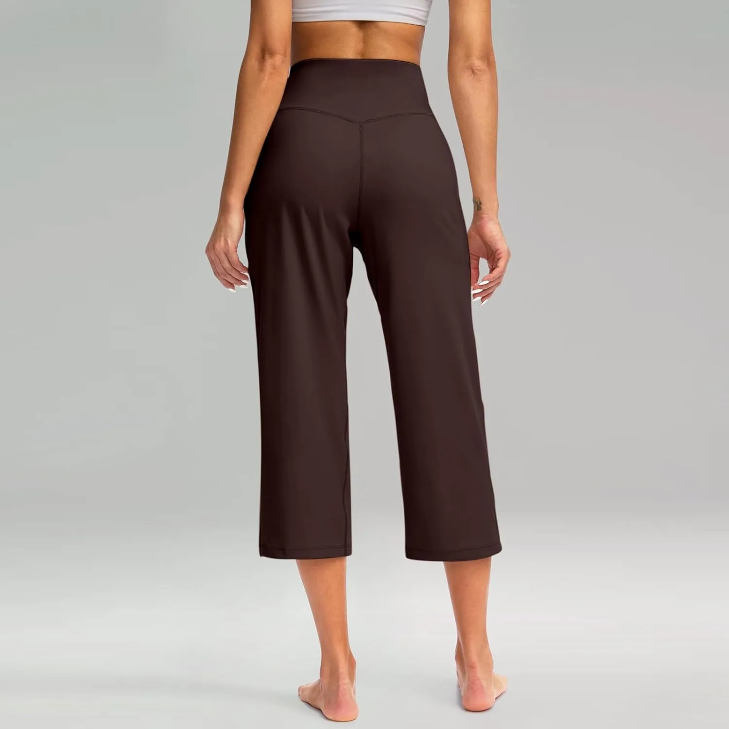 Womens Linen Pants Long Elastic Waist Summer Loose Capri Pants for Women Stretch Cotton Petite Short Capris Cargo