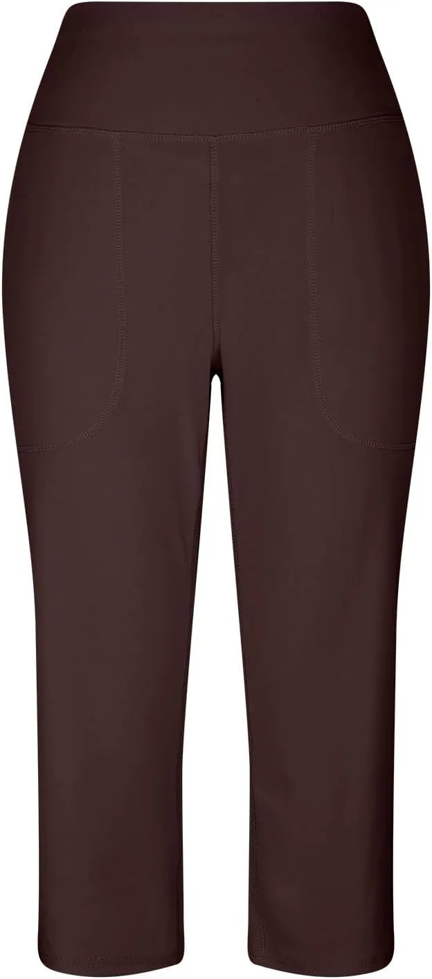 Womens Linen Pants Long Elastic Waist Summer Loose Capri Pants for Women Stretch Cotton Petite Short Capris Cargo