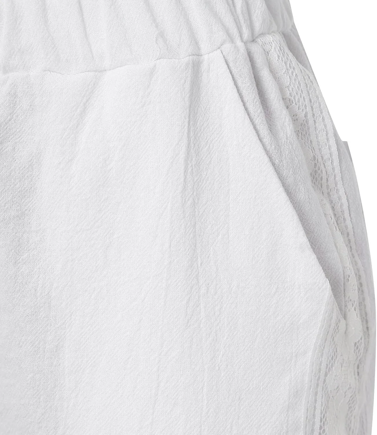 Womens Linen Summer Capri Pants Capri Pants with Pockets Wide Leg Cropped Pants for Women Comfy Loose Summer Beach