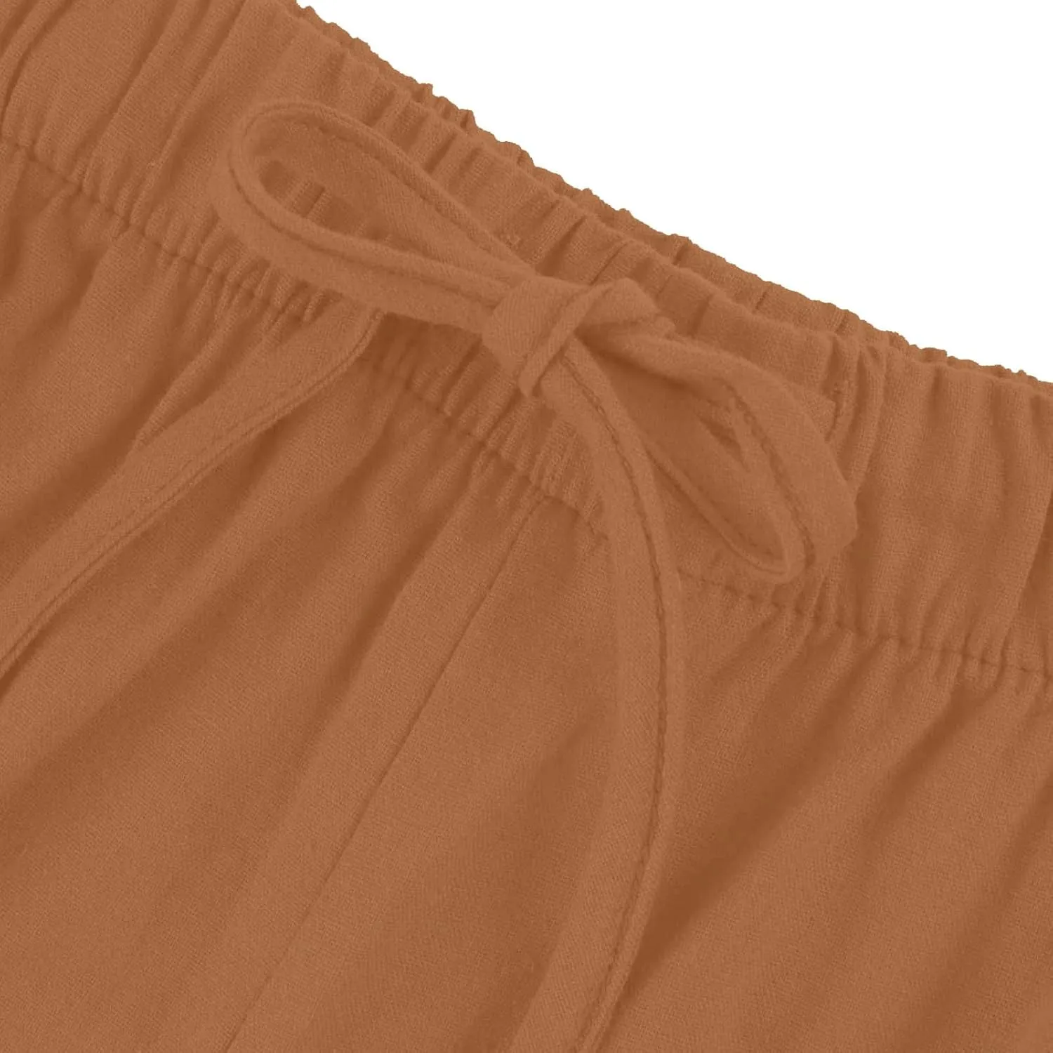 Women's Linen Summer Palazzo Pants Flowy Wide Leg Beach Trousers with Pockets