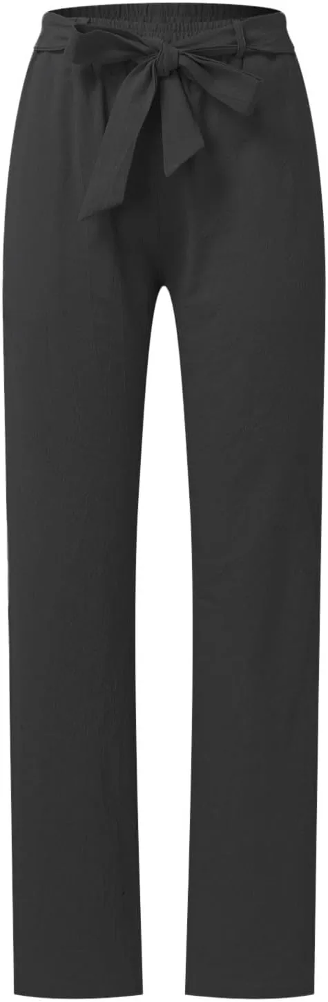Women's Wide Leg Pants Winter Baggy Sports Capris with Pockets Solid Color Flare Leggings