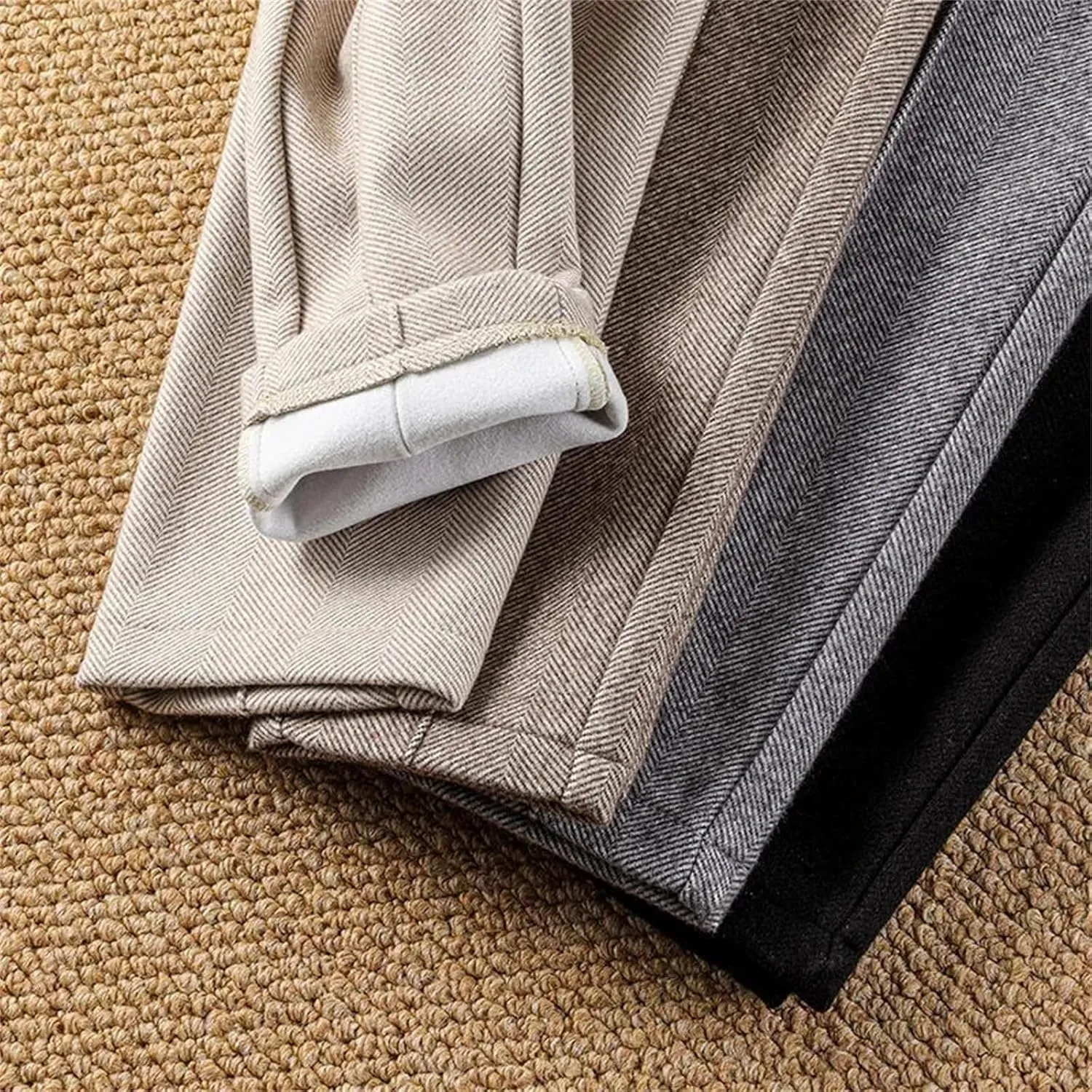 Women's Wool Knit Pants - High Waist Elastic Thick Casual Winter Soft Warm Trousers