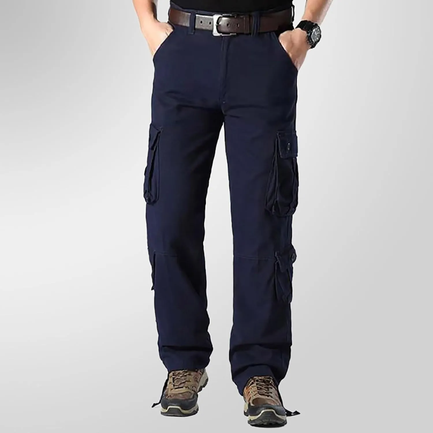 Work Pants for Men Big and Tall Casual Hiking Pants Workout Stretch Outdoor Twill Track Sweatpants Multi Pockets