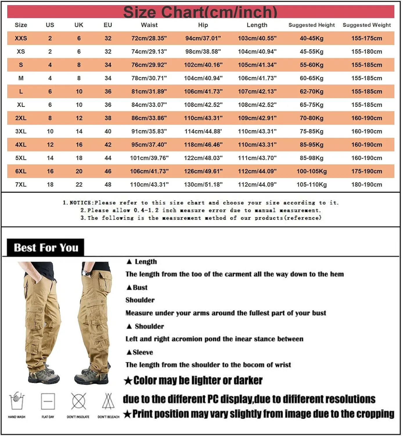 Work Pants for Men Big and Tall Casual Hiking Pants Workout Stretch Outdoor Twill Track Sweatpants Multi Pockets