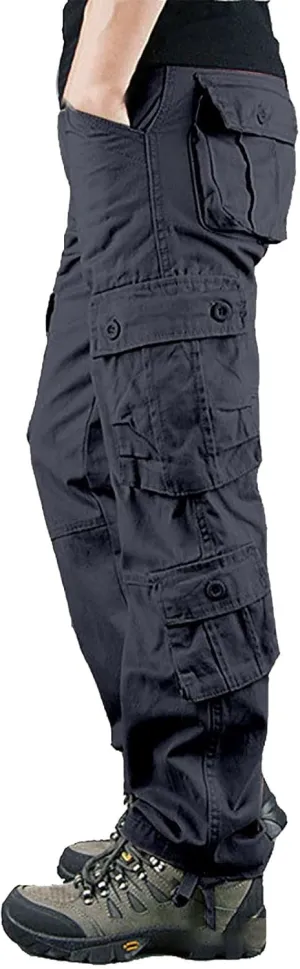 Work Pants for Men Big and Tall Casual Hiking Pants Workout Stretch Outdoor Twill Track Sweatpants Multi Pockets