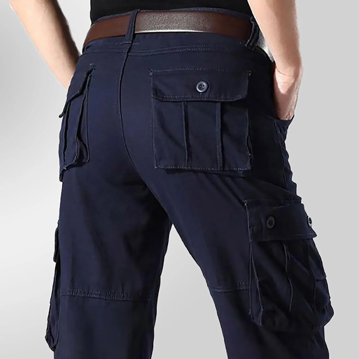 Work Pants for Men Big and Tall Casual Hiking Pants Workout Stretch Outdoor Twill Track Sweatpants Multi Pockets