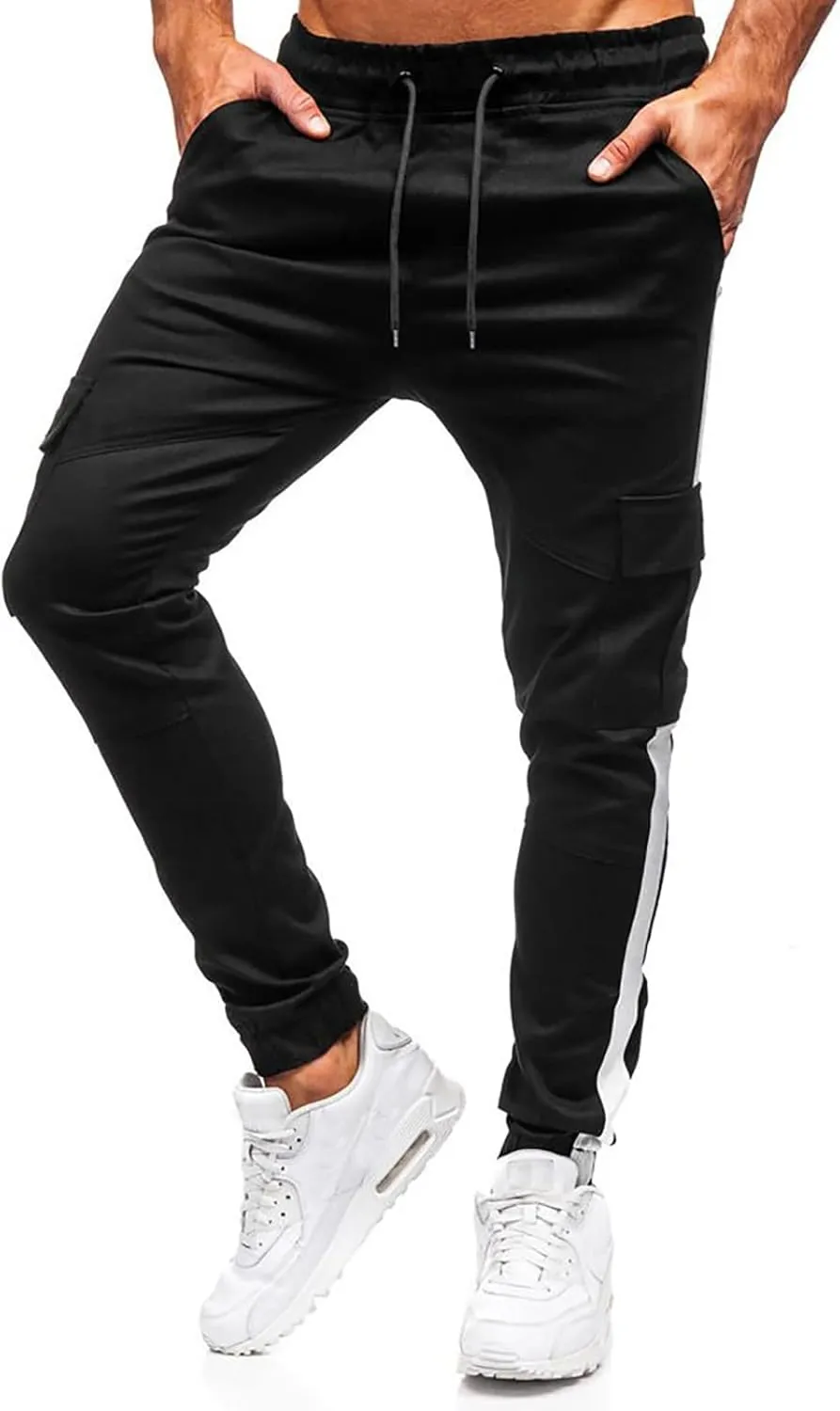 Work Pants for Men Construction Flex Casual Drawstring Waist Joggers Classic Breathable Active Fishing Hiking Pants