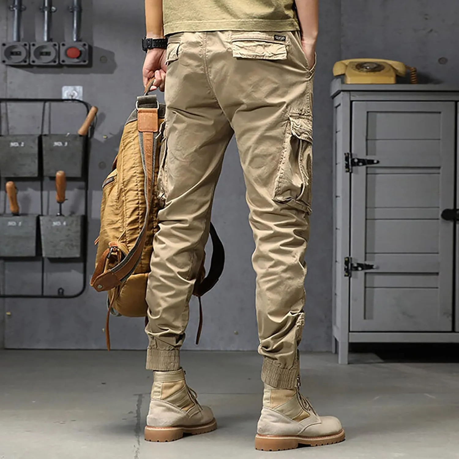 Work Pants for Men Slim Fit Men's Wild Cargo Pants Casual Joggers Sweatpants Outdoor Waterproof Hiking Work Pants
