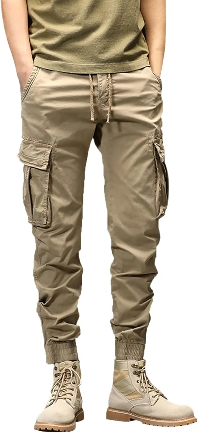 Work Pants for Men Slim Fit Men's Wild Cargo Pants Casual Joggers Sweatpants Outdoor Waterproof Hiking Work Pants