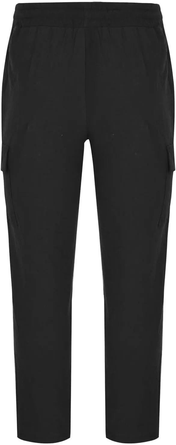 Xiaojmake Mens Linen Cargo Pants Drawstring Casual Hiking Pant Rolled Up Hem Athletic Trouser Cotton Loose Straight Sweatpant
