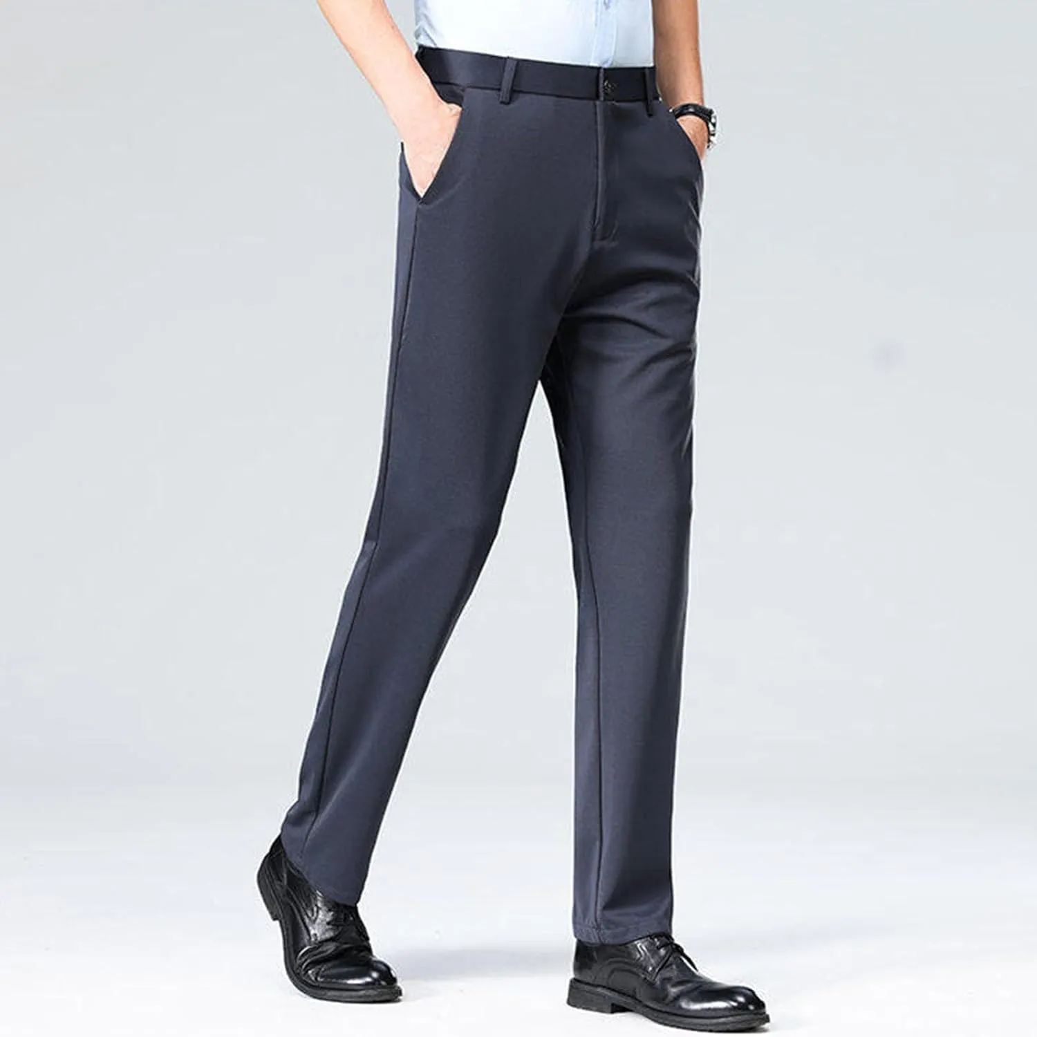 Xiaojmake Men's Slim Fit Dress Pants Stretch Business Suit Pant Casual Golf Formal Tuxedo Pants Flat Front Work Slacks