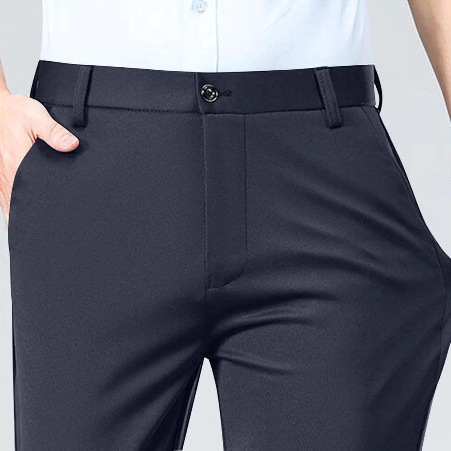 Xiaojmake Men's Slim Fit Dress Pants Stretch Business Suit Pant Casual Golf Formal Tuxedo Pants Flat Front Work Slacks