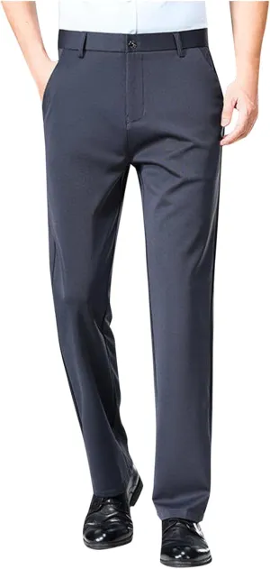 Xiaojmake Men's Slim Fit Dress Pants Stretch Business Suit Pant Casual Golf Formal Tuxedo Pants Flat Front Work Slacks