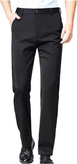 Xiaojmake Men's Slim Fit Dress Pants Stretch Business Suit Pant Casual Golf Formal Tuxedo Pants Flat Front Work Slacks