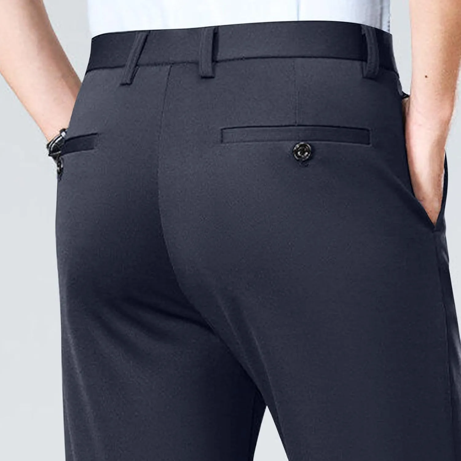 Xiaojmake Men's Slim Fit Dress Pants Stretch Business Suit Pant Casual Golf Formal Tuxedo Pants Flat Front Work Slacks