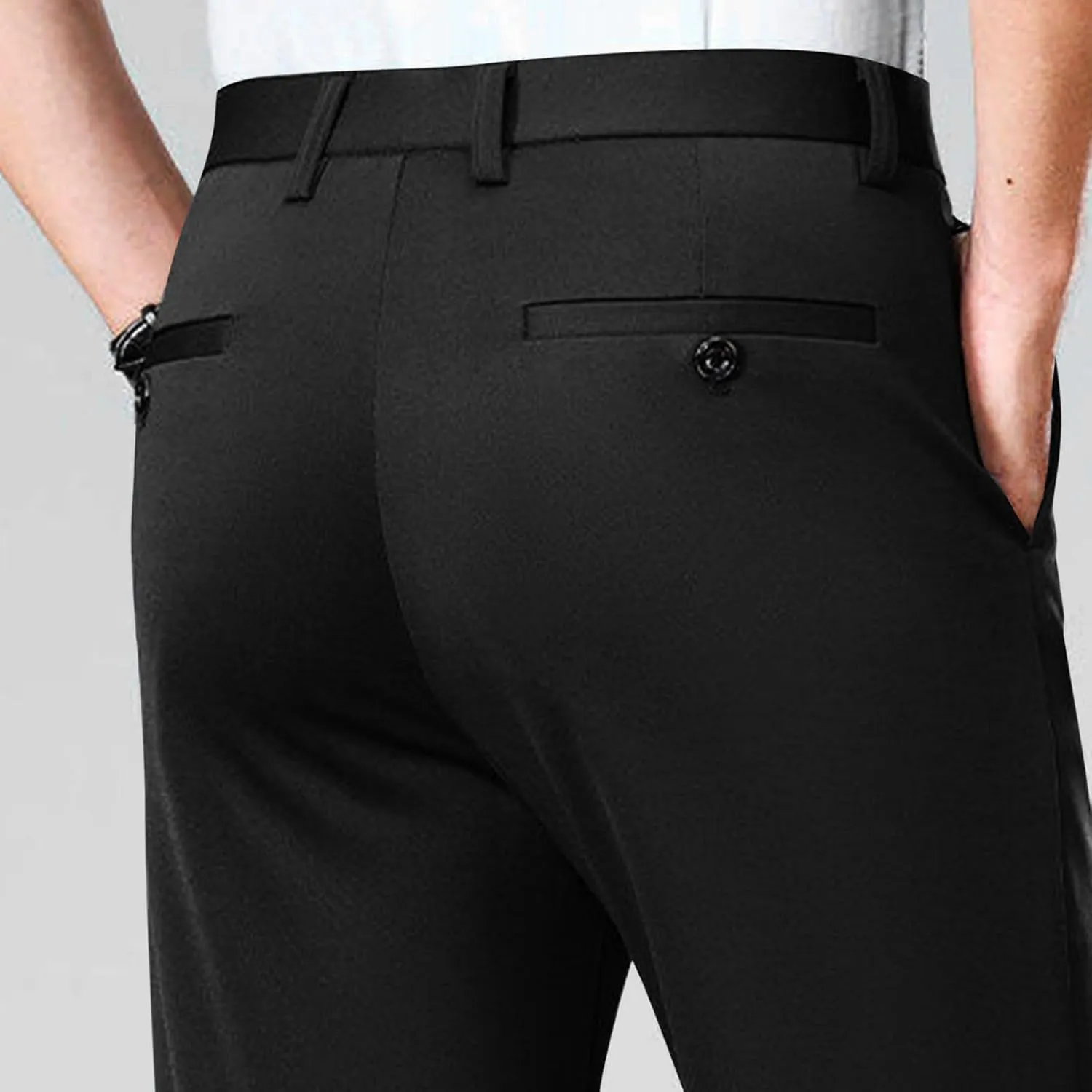 Xiaojmake Men's Slim Fit Dress Pants Stretch Business Suit Pant Casual Golf Formal Tuxedo Pants Flat Front Work Slacks