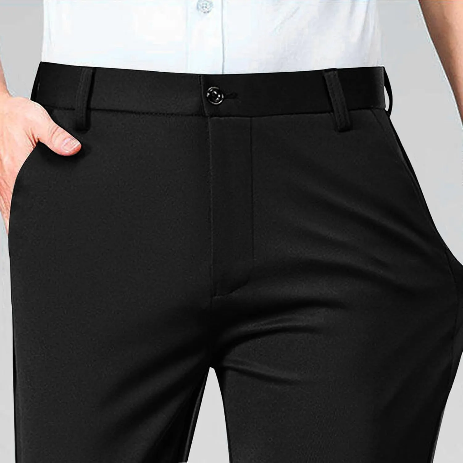 Xiaojmake Men's Slim Fit Dress Pants Stretch Business Suit Pant Casual Golf Formal Tuxedo Pants Flat Front Work Slacks