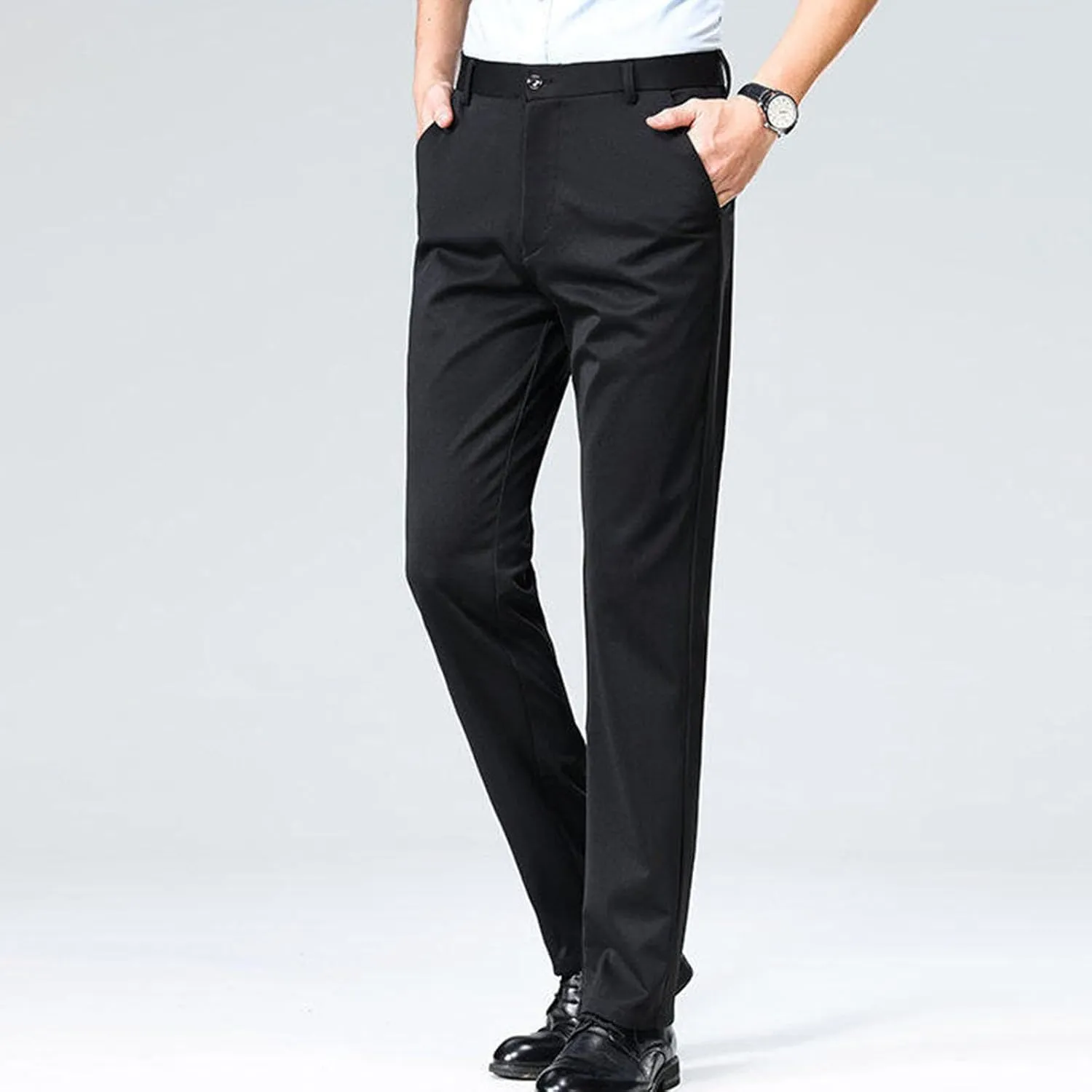 Xiaojmake Men's Slim Fit Dress Pants Stretch Business Suit Pant Casual Golf Formal Tuxedo Pants Flat Front Work Slacks