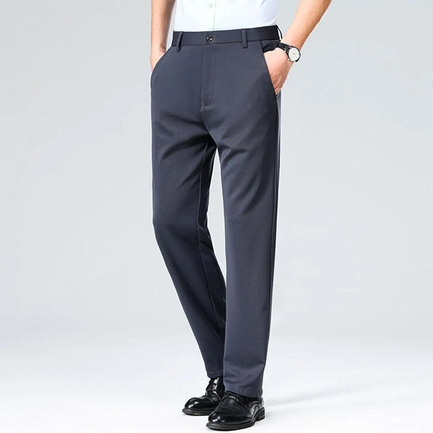 Xiaojmake Men's Slim Fit Dress Pants Stretch Business Suit Pant Casual Golf Formal Tuxedo Pants Flat Front Work Slacks