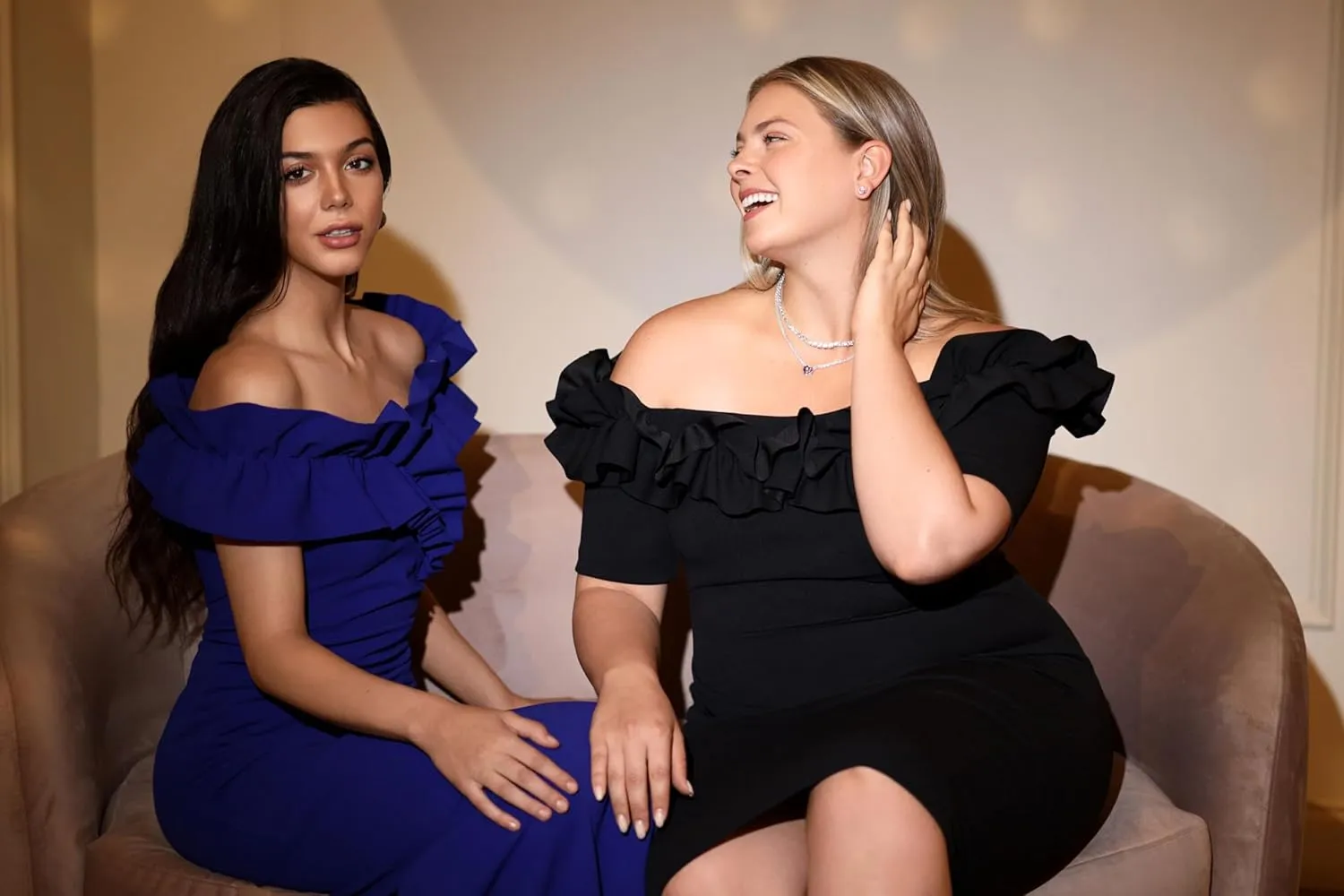 Xscape Women's Plus Size Knee Length Off The Shoulder Scuba Crepe Dress