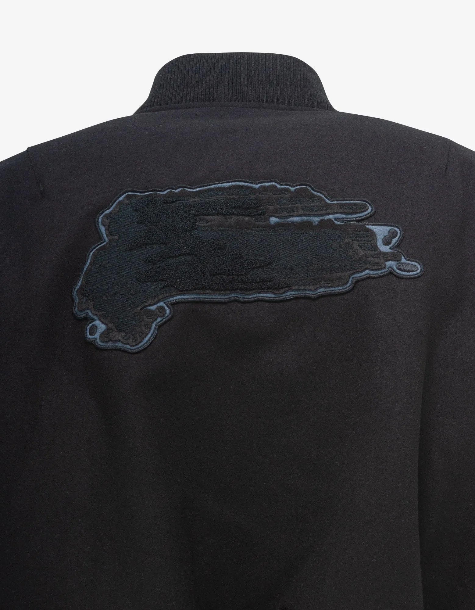 Y-3 Black Brushstroke Logo Letterman Jacket