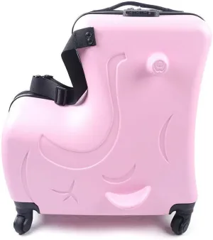 YIYIBYUS 20" Kids' Suitcase Scooter,Children's Trolley Case Travel Box Scooter Rolling Suitcase Ride on ABS Luggage Suitcase Waterproof (Pink)