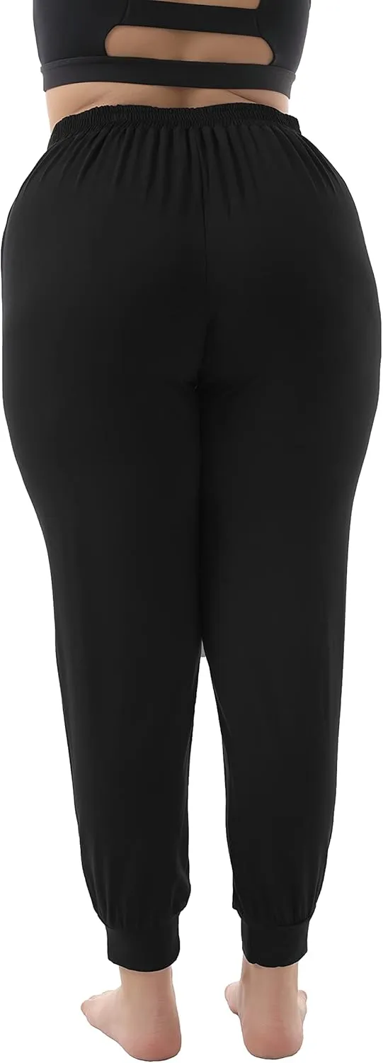 ZERDOCEAN Women's Plus Size Casual Lounge Pants Stretchy Relaxed Jogger Yoga Pants with Pockets